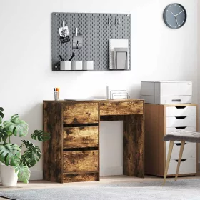 Asztal fiókkal Füstölt tölgy 90 x 37,5 x 75 cm Faanyag
