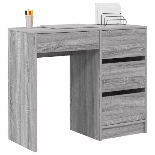 Asztal fiókkal Szürke Sonoma 90 x 37,5 x 75 cm Faanyag