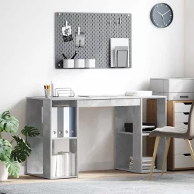   Íróasztal tárolóval Beton szürke 130 x 50.5 x 75 cm Faanyag