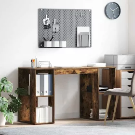   Íróasztal tárolóval Füstölt tölgy 130 x 50.5 x 75 cm Faanyag
