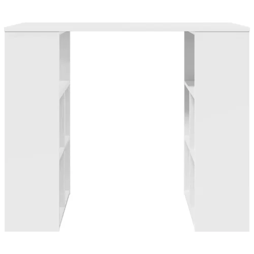 Asztal polcokkal tárolóval Fehér 90 x 50 x 75 cm Faanyag