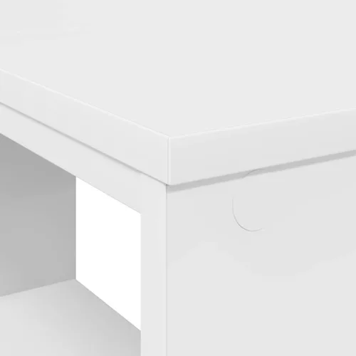 Asztal polcokkal tárolóval Fehér 90 x 50 x 75 cm Faanyag