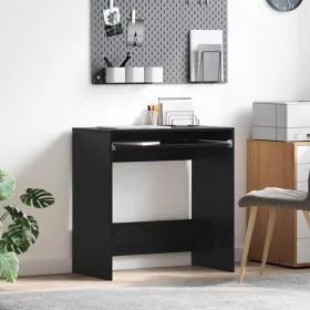 Asztal polcokkal Musta tammi 77.5 x 43 x 79 cm Faanyag