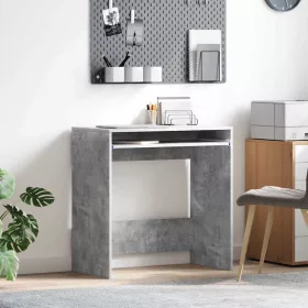   Asztal polcokkal tárolóval Szürke 77.5 x 43 x 79 cm Faanyag
