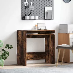 Asztal polcokkal Füstölt tölgy 77.5 x 43 x 79 cm Faanyag