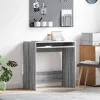 Asztal polcokkal tárolóval Szürke 77.5 x 43 x 79 cm Faanyag