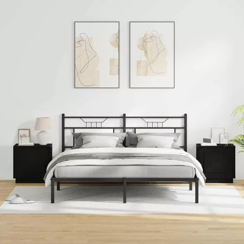 Éjjeliszekrény tartalmaz 2 pcs Fekete 44 x 34.5 x 45 cm Faanyag