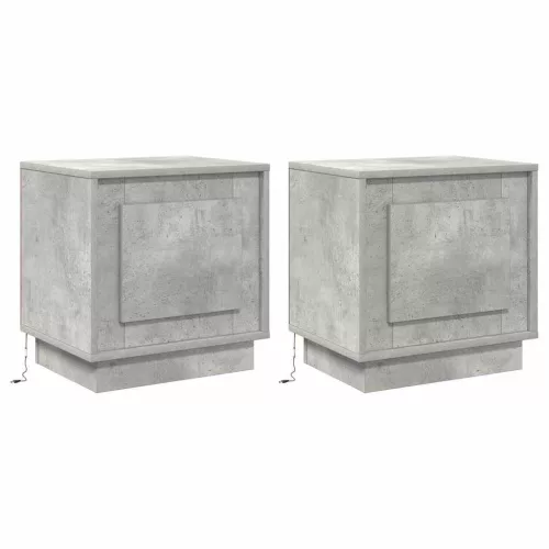 Éjjeliszekrény 2 pcs Beton szürke 44 x 34.5 x 45 cm Faanyag
