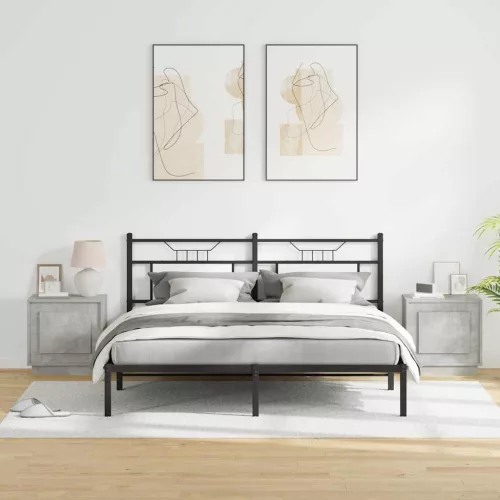 Éjjeliszekrény 2 pcs Beton szürke 44 x 34.5 x 45 cm Faanyag