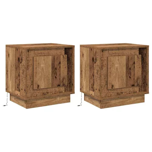 Éjjeliszekrény 2 pcs Régi fa 44 x 34.5 x 45 cm Faanyag
