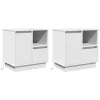 Éjjeliszekrény fiókkal 2 pcs Fehér 50 x 34.5 x 50 cm Faanyag