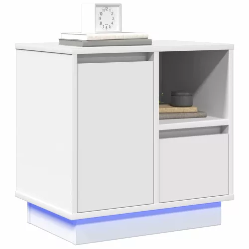 Éjjeliszekrény fiókkal 2 pcs Fehér 50 x 34.5 x 50 cm Faanyag