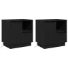 Éjjeliszekrény fiókkal 2 pcs Fekete 50 x 34.5 x 50 cm Faanyag