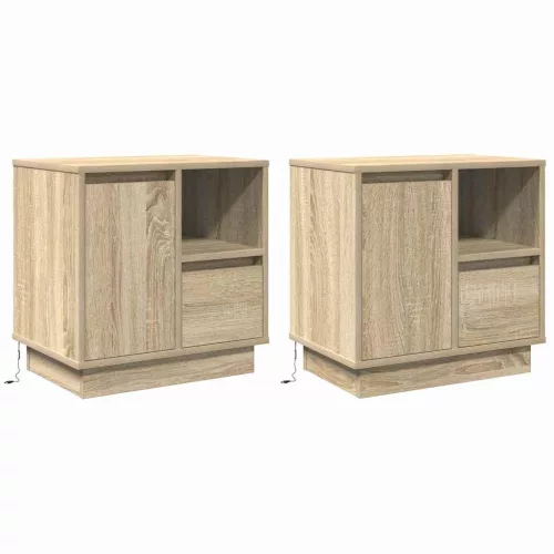 Éjjeliszekrény 2 pcs sonoma tölgy 50 x 34.5 x 50 cm Faanyag