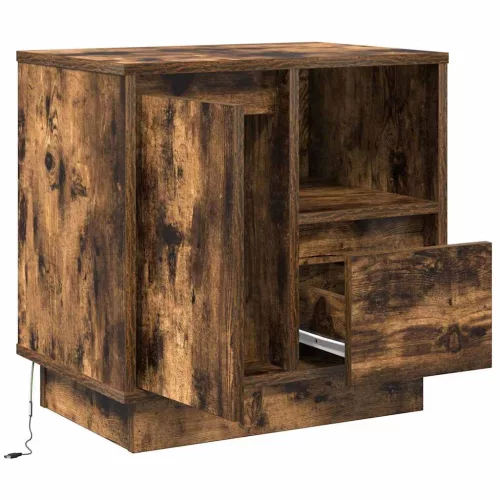 Éjjeliszekrény 2 pcs Füstölt tölgy 50 x 34.5 x 50 cm Faanyag