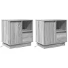Éjjeliszekrény fiókkal 2 pcs Szürke 50 x 34.5 x 50 cm Faanyag