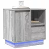 Éjjeliszekrény fiókkal 2 pcs Szürke 50 x 34.5 x 50 cm Faanyag