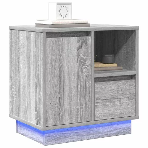 Éjjeliszekrény fiókkal 2 pcs Szürke 50 x 34.5 x 50 cm Faanyag