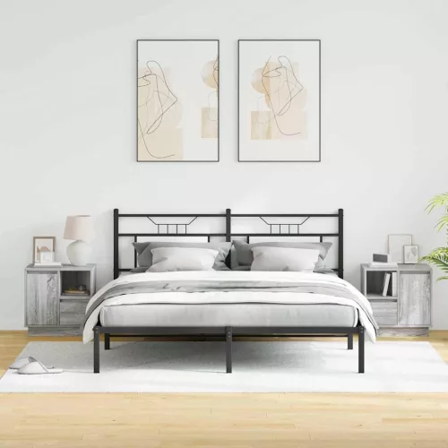 Éjjeliszekrény fiókkal 2 pcs Szürke 50 x 34.5 x 50 cm Faanyag