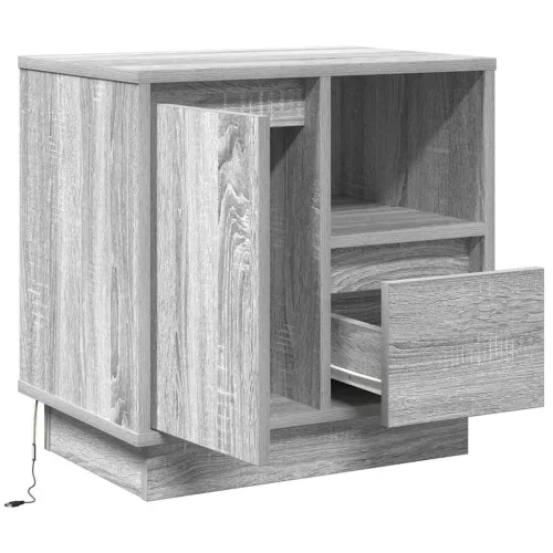 Éjjeliszekrény fiókkal 2 pcs Szürke 50 x 34.5 x 50 cm Faanyag