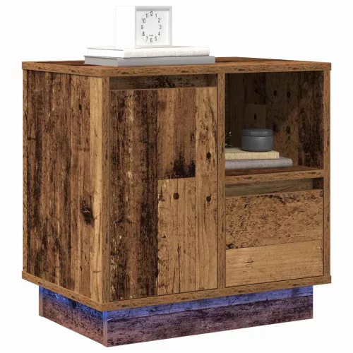 Éjjeliszekrény fiókkal 2 pcs Öreg fa 50 x 34.5 x 50 cm Faanyag