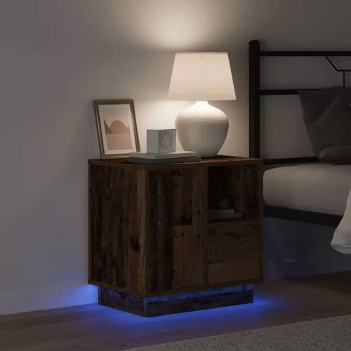 Éjjeliszekrény fiókkal 2 pcs Öreg fa 50 x 34.5 x 50 cm Faanyag