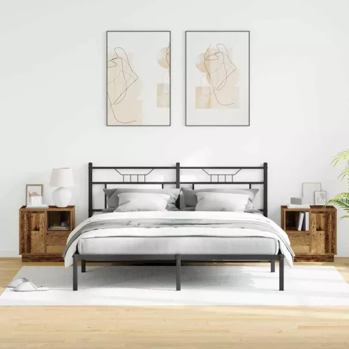 Éjjeliszekrény fiókkal 2 pcs Öreg fa 50 x 34.5 x 50 cm Faanyag