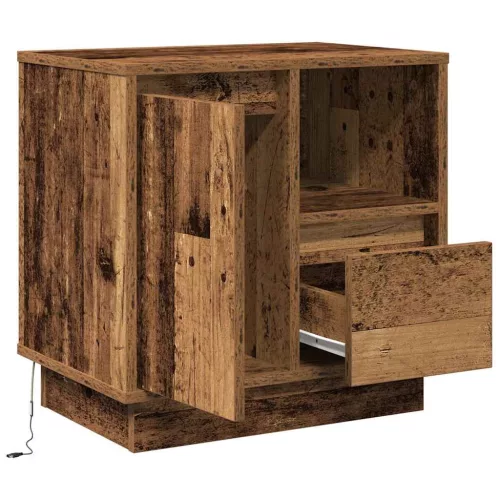 Éjjeliszekrény fiókkal 2 pcs Öreg fa 50 x 34.5 x 50 cm Faanyag
