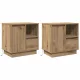Éjjeliszekrény 2 pcs kézműves tölgy 50 x 34.5 x 50 cm Faanyag