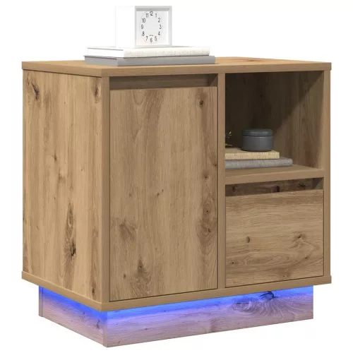 Éjjeliszekrény 2 pcs kézműves tölgy 50 x 34.5 x 50 cm Faanyag