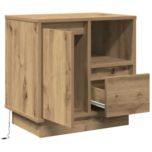 Éjjeliszekrény 2 pcs kézműves tölgy 50 x 34.5 x 50 cm Faanyag