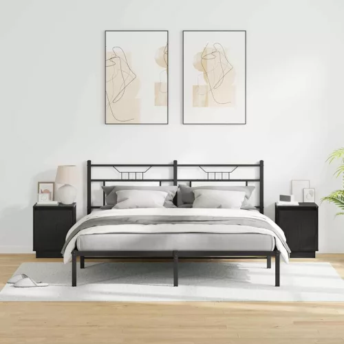 Éjjeliszekrény tartalmaz 2 pcs Fekete 39 x 34,5 x 50 cm Faanyag