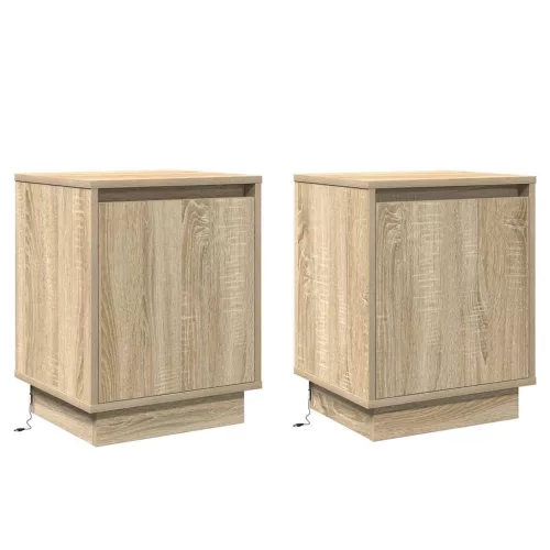 Éjjeliszekrény 2 pcs sonoma tölgy 39 x 34,5 x 50 cm Faanyag