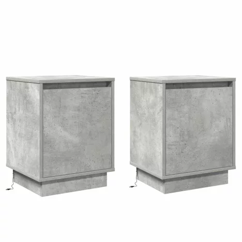 Éjjeliszekrény 2 pcs Beton szürke 39 x 34,5 x 50 cm Faanyag