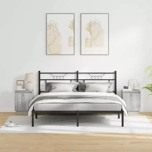 Éjjeliszekrény tartalmaz 2 pcs Szürke 39 x 34,5 x 50 cm Faanyag