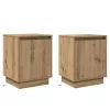 Éjjeliszekrény 2 pcs kézműves tölgy 39 x 34,5 x 50 cm Faanyag