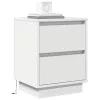 Éjjeliszekrény fiókkal 2 pcs Fehér 39 x 34,5 x 50 cm Faanyag