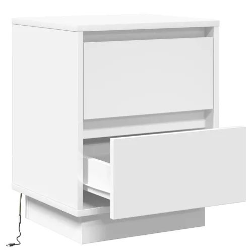 Éjjeliszekrény fiókkal 2 pcs Fehér 39 x 34,5 x 50 cm Faanyag