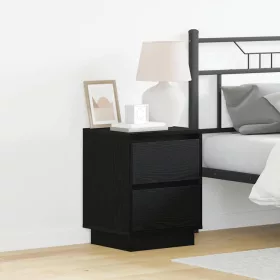   Éjjeliszekrény fiókkal 2 pcs Fekete 39 x 34,5 x 50 cm Faanyag