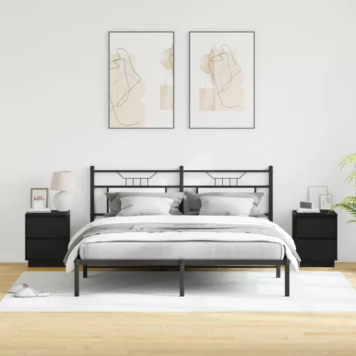 Éjjeliszekrény fiókkal 2 pcs Fekete 39 x 34,5 x 50 cm Faanyag