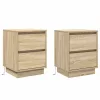 Éjjeliszekrény 2 pcs sonoma tölgy 39 x 34,5 x 50 cm Faanyag