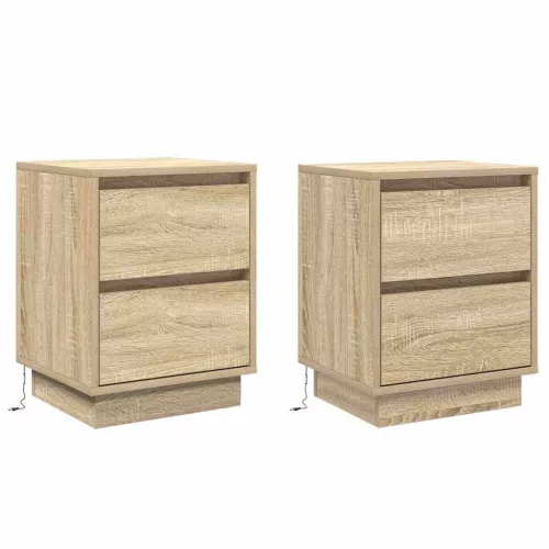Éjjeliszekrény 2 pcs sonoma tölgy 39 x 34,5 x 50 cm Faanyag