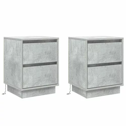 Éjjeliszekrény 2 pcs Beton szürke 39 x 34,5 x 50 cm Faanyag