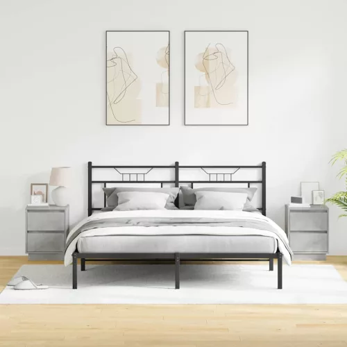 Éjjeliszekrény 2 pcs Beton szürke 39 x 34,5 x 50 cm Faanyag