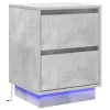 Éjjeliszekrény 2 pcs Beton szürke 39 x 34,5 x 50 cm Faanyag