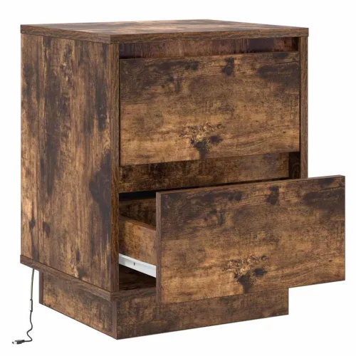Éjjeliszekrény 2 pcs Füstölt tölgy 39 x 34,5 x 50 cm Faanyag