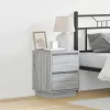 Éjjeliszekrény fiókkal 2 pcs Szürke 39 x 34,5 x 50 cm Faanyag