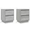 Éjjeliszekrény fiókkal 2 pcs Szürke 39 x 34,5 x 50 cm Faanyag