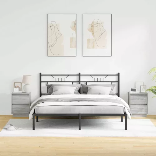 Éjjeliszekrény fiókkal 2 pcs Szürke 39 x 34,5 x 50 cm Faanyag