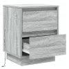 Éjjeliszekrény fiókkal 2 pcs Szürke 39 x 34,5 x 50 cm Faanyag